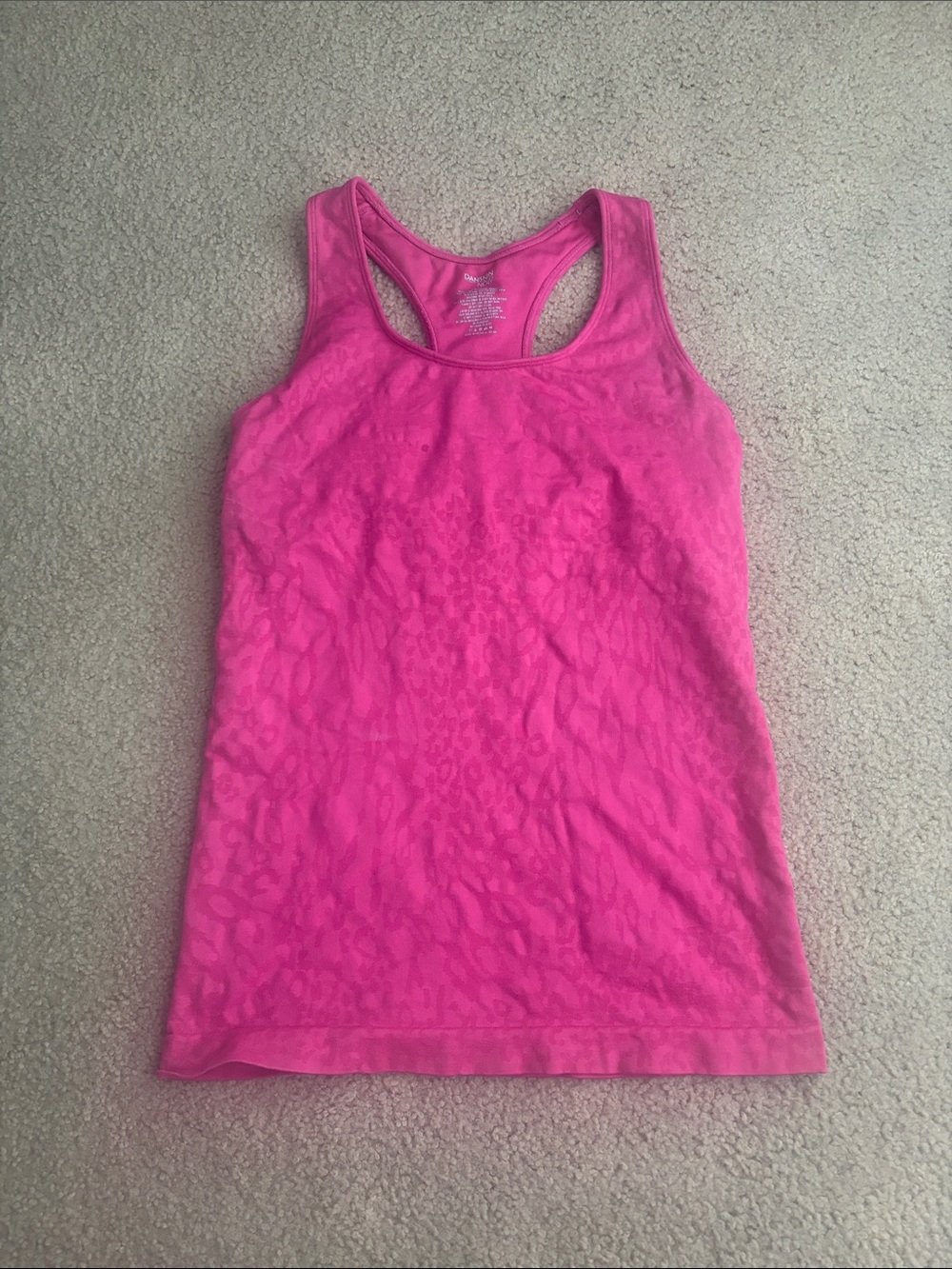 Women's Pink Animal Print Racerback Tank Top With Built in Bra